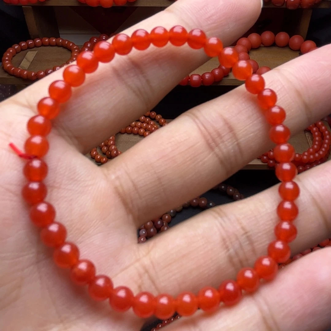 手链未镶嵌南红玛瑙5mm樱桃红