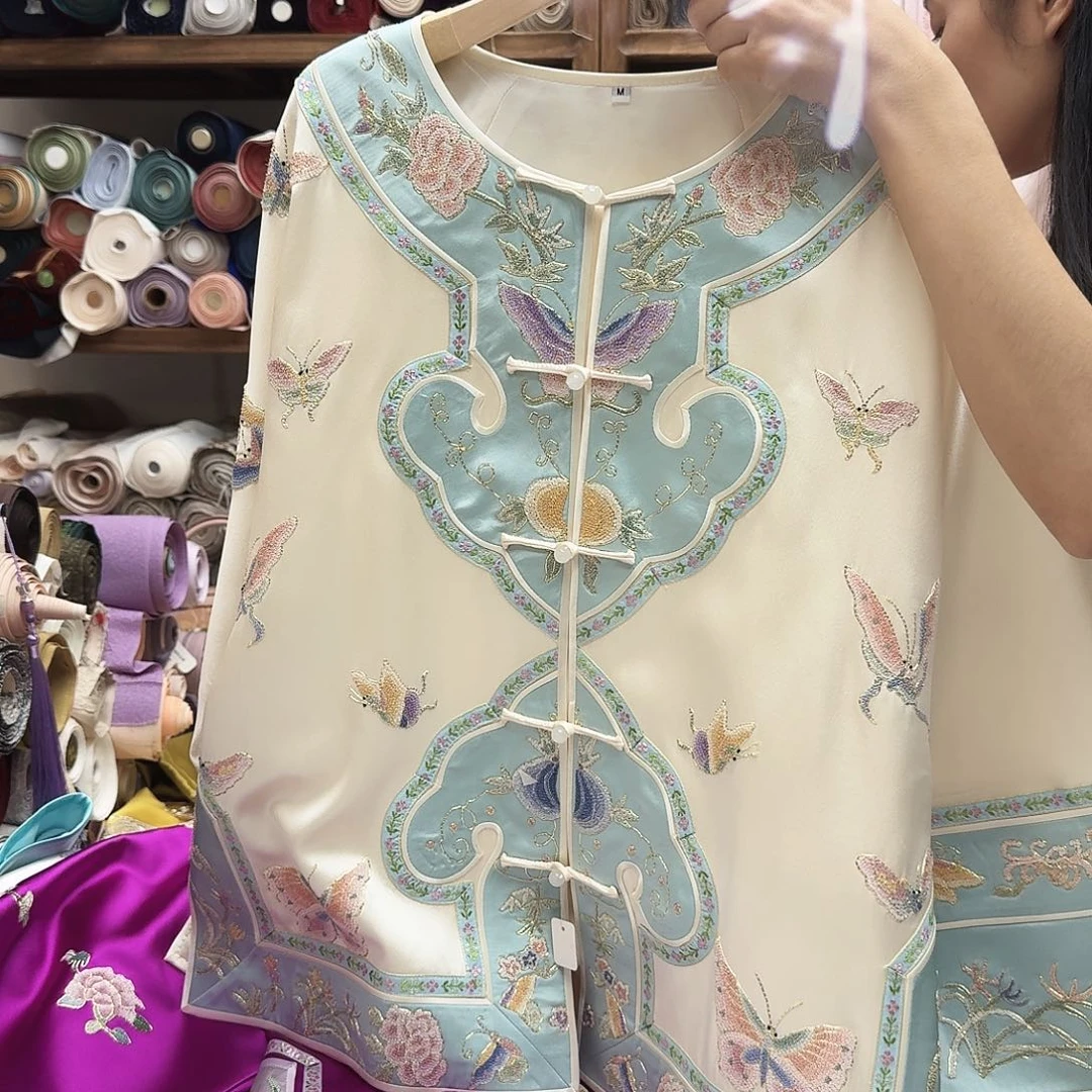 苏绣太太服16.胸围112.衣长65
