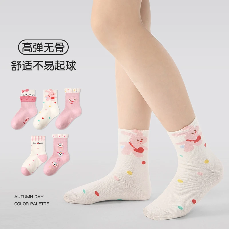 儿童袜秋冬季厚棉立体丑萌中筒袜立体卡通宝宝袜棉无骨女童袜子
