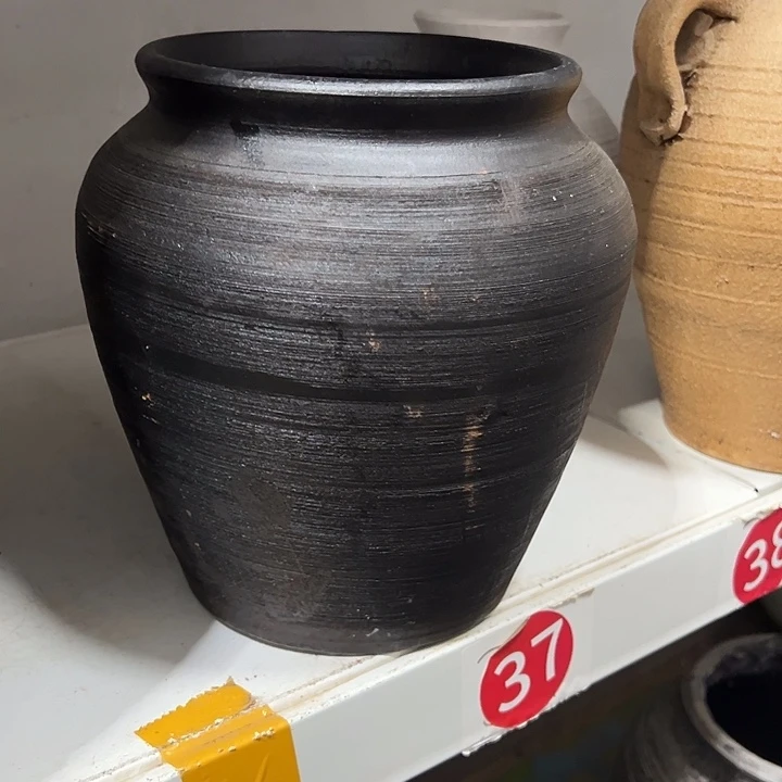 黑色拉丝坛子高20口14默认打孔