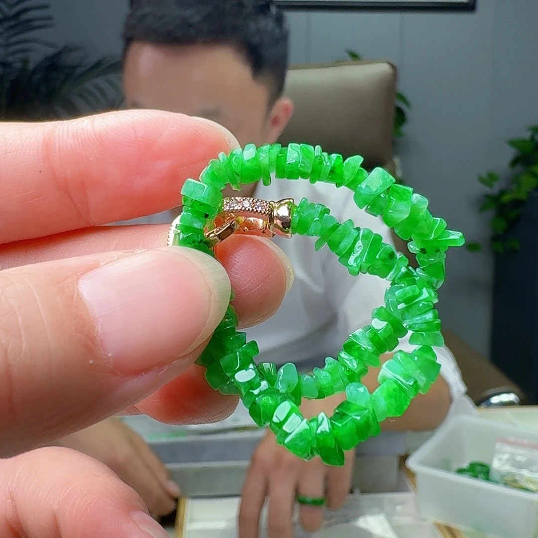 翡翠未镶嵌手链天然