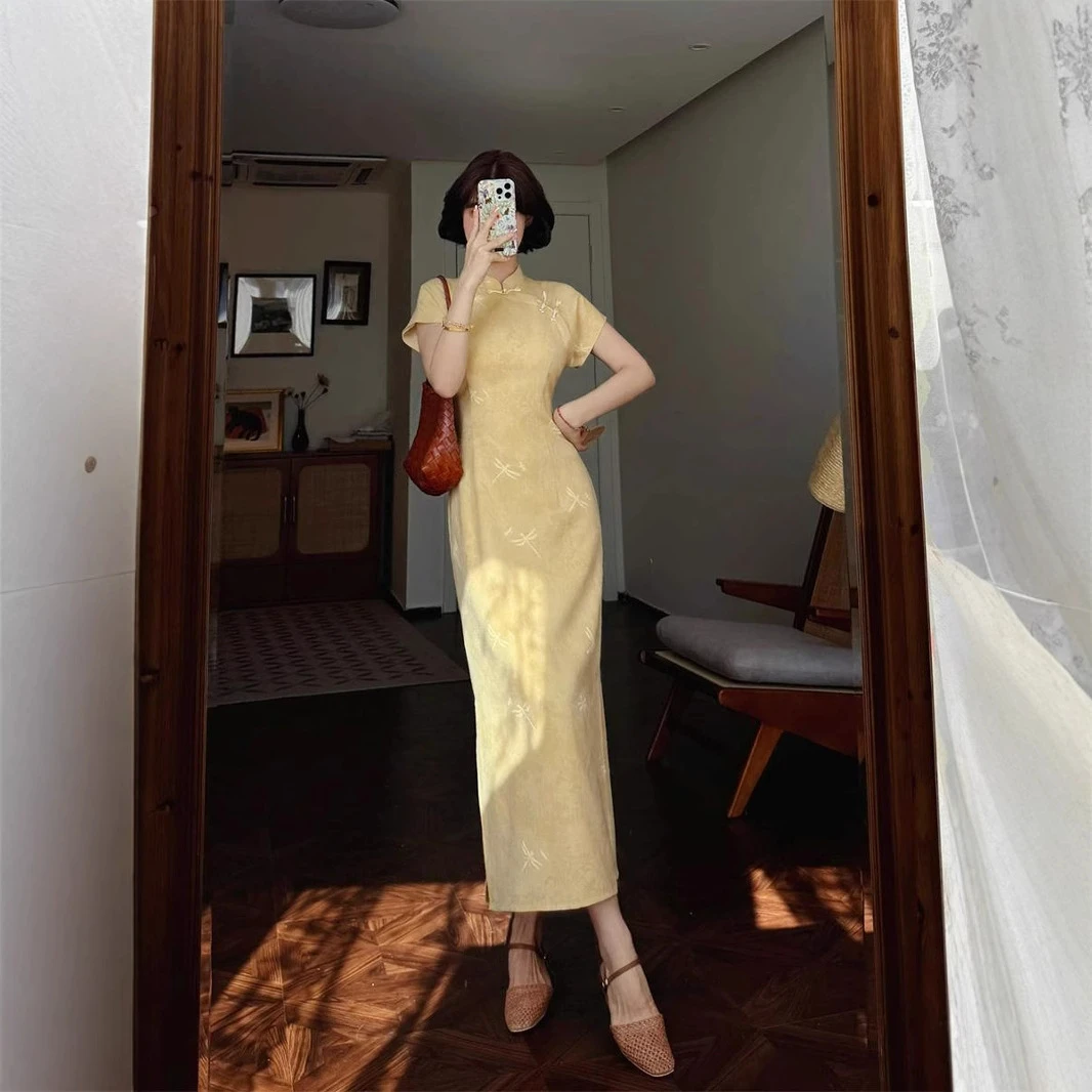 新中式优雅气质设计感立领旗袍连衣裙女2025夏季新款端庄显瘦长裙