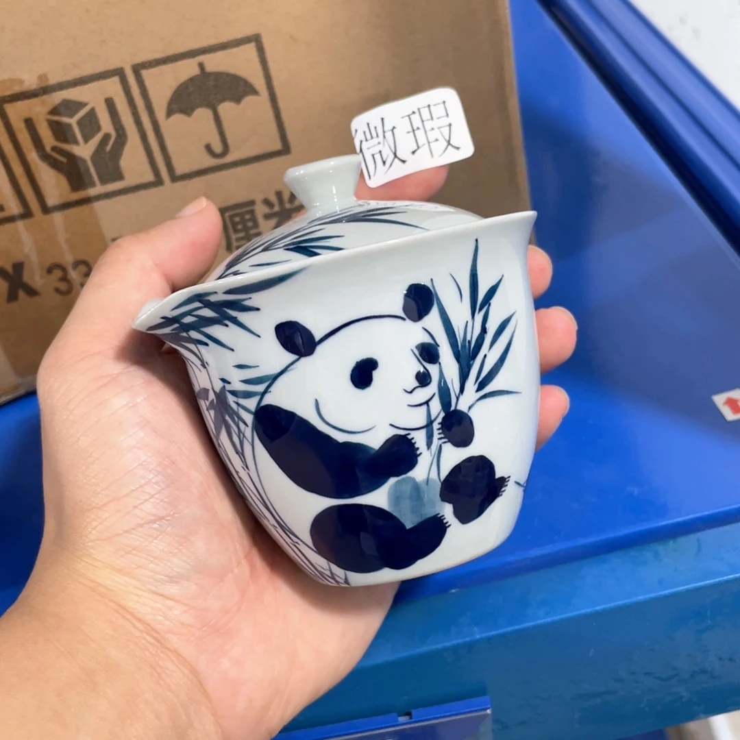 釉下手绘茶具微瑕