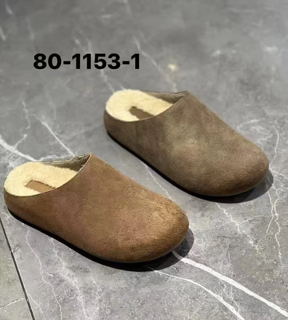 1153法式复古软底包头半拖鞋女平底一脚蹬勃肯鞋