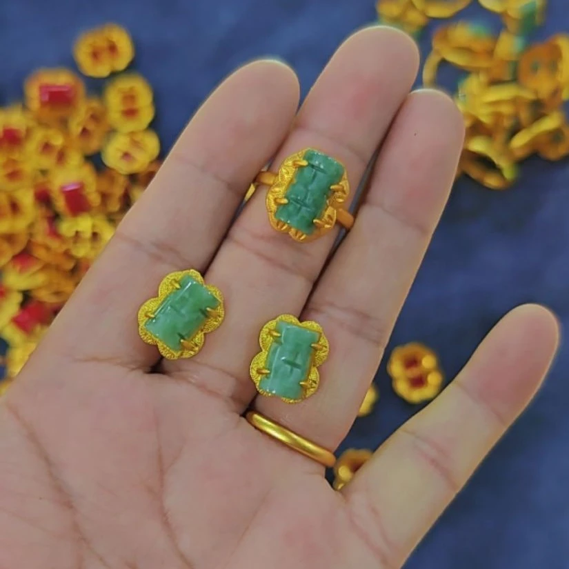 纯铜大理石耳饰 耳钉