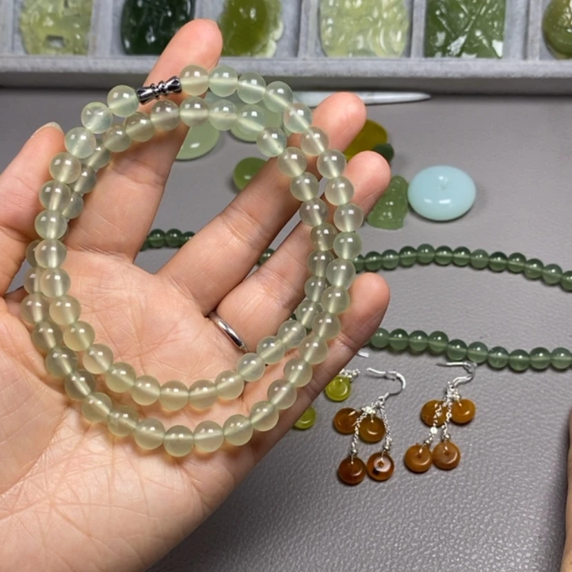 【闪购商品】蛇纹石玉未镶嵌挂件耳饰耳环项链