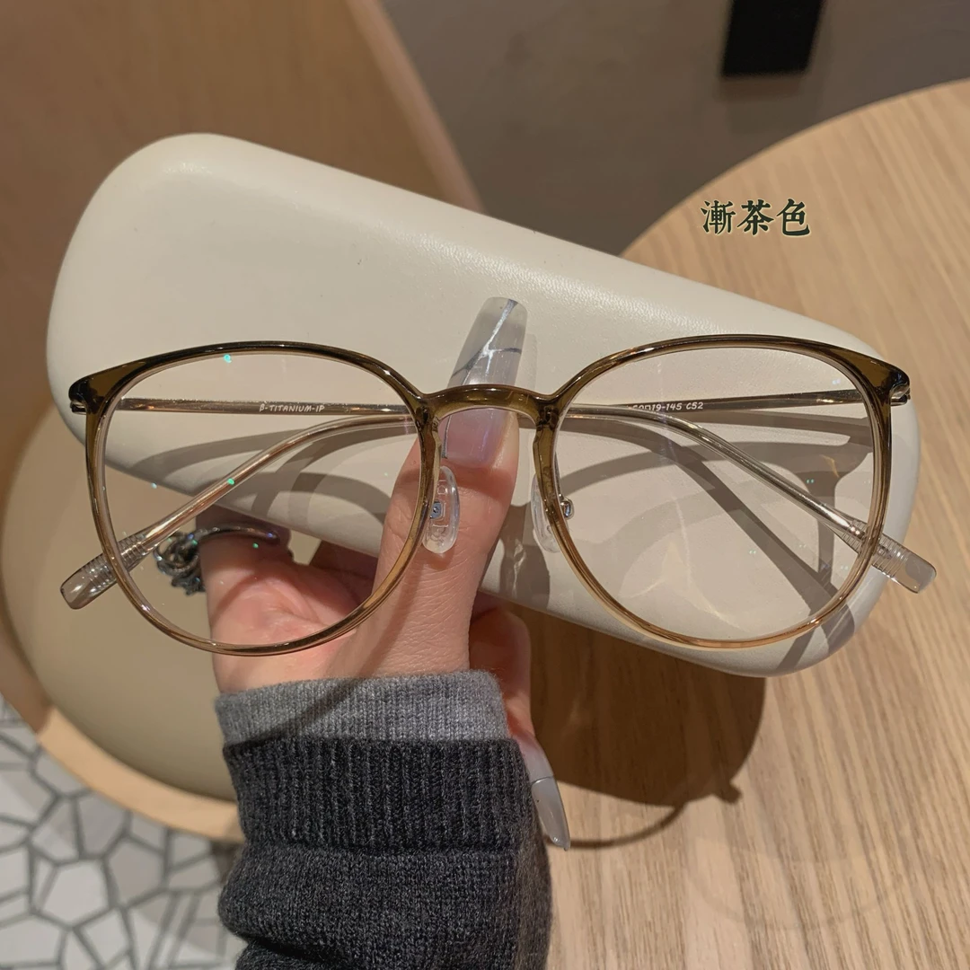 景拓新款韩版文艺复古钛架眼镜框超轻可配高度数眼镜架8004网红