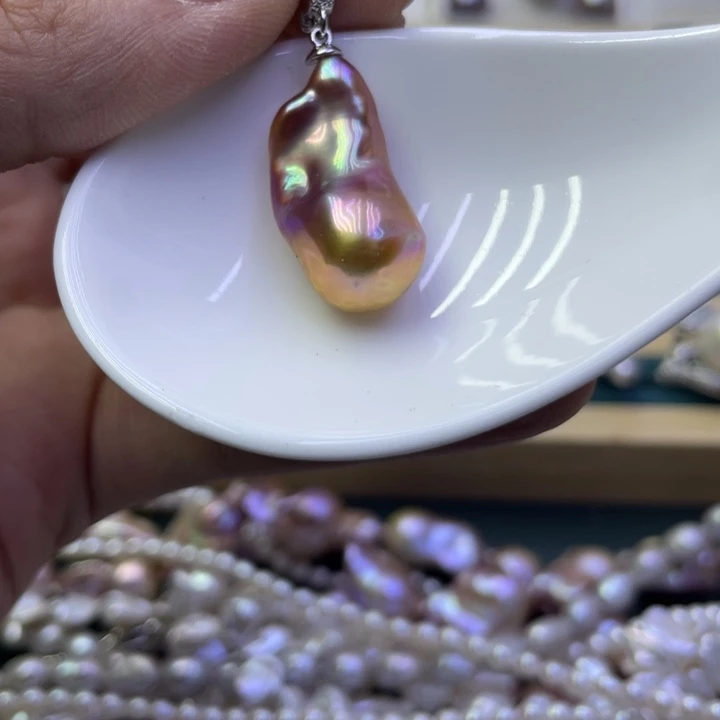 淡水珍珠吊坠(不含链)合金