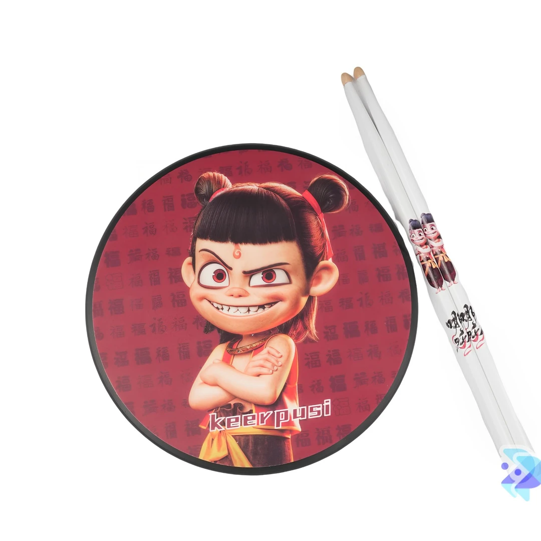 哪吒硅胶哑鼓练习鼓送鼓棒 架子鼓哑鼓垫