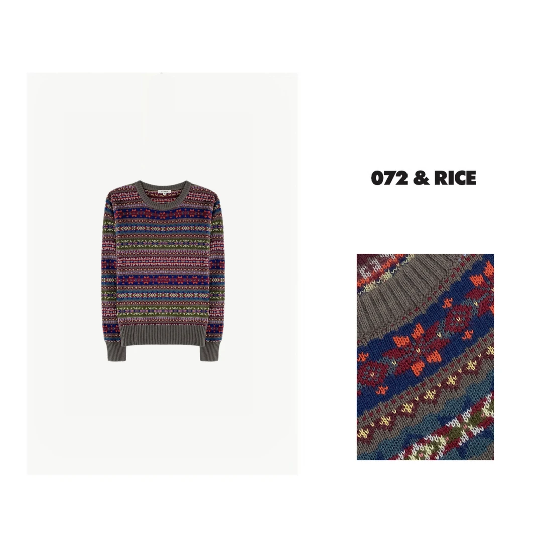 072 & RICE【喜鹊】 秋季休闲圆领长袖针织衫 31JH03 FF11