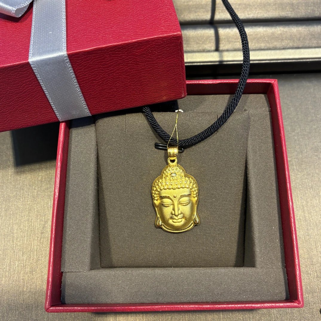 足金佛头挂坠保平安送家人礼物