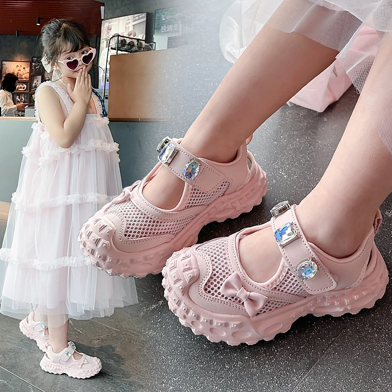 2025网红夏季时装凉鞋镂空包头女凉鞋鞋子网面软底休闲百搭韩版