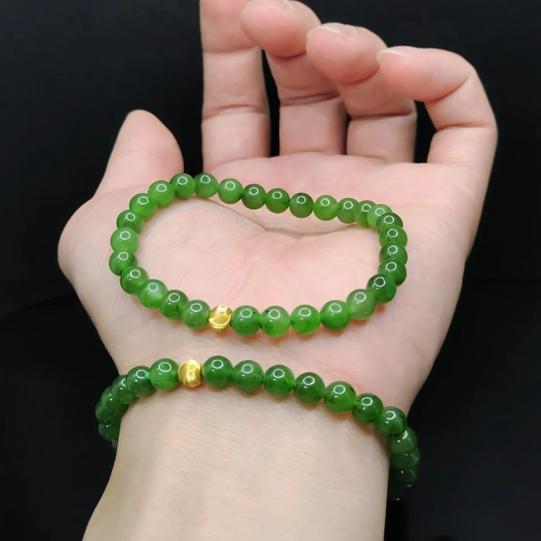 【老三珠宝】和田玉DIY单圈手串X7【多样性发其一】约6mm