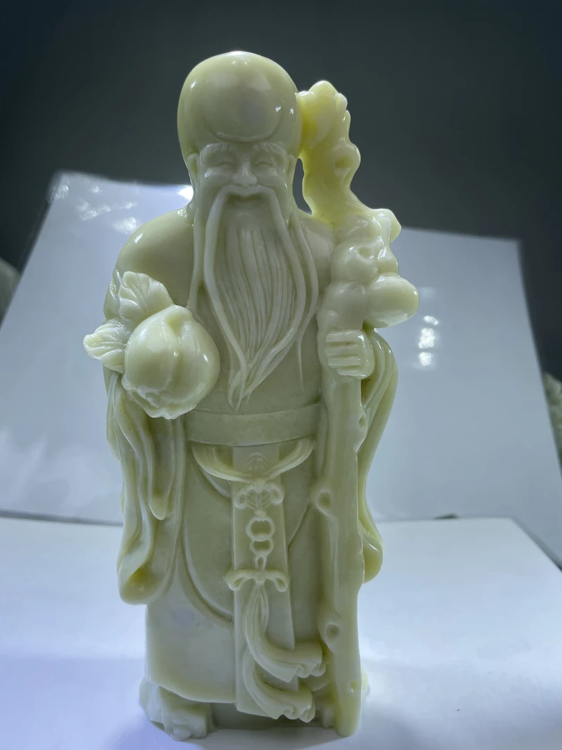 岫玉翠玉蛇纹石方解石玉摆件高19厘米