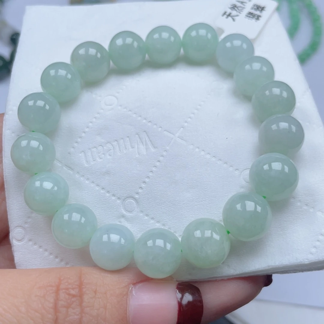 翡翠手链未镶嵌纯天然a货缅甸翡翠包邮10.7mm
