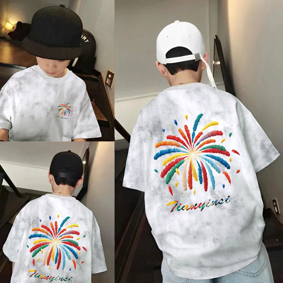 【纯棉实体品质】亲子童装男童t恤短袖夏装儿童中大童男孩上衣宽松