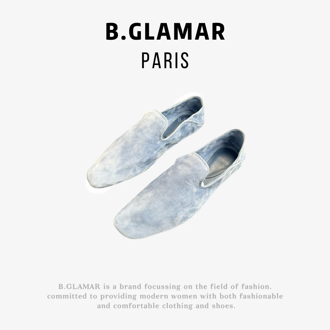 B.Glamar｜一脚蹬方头英伦风乐福鞋时尚平底踩根 AM2469