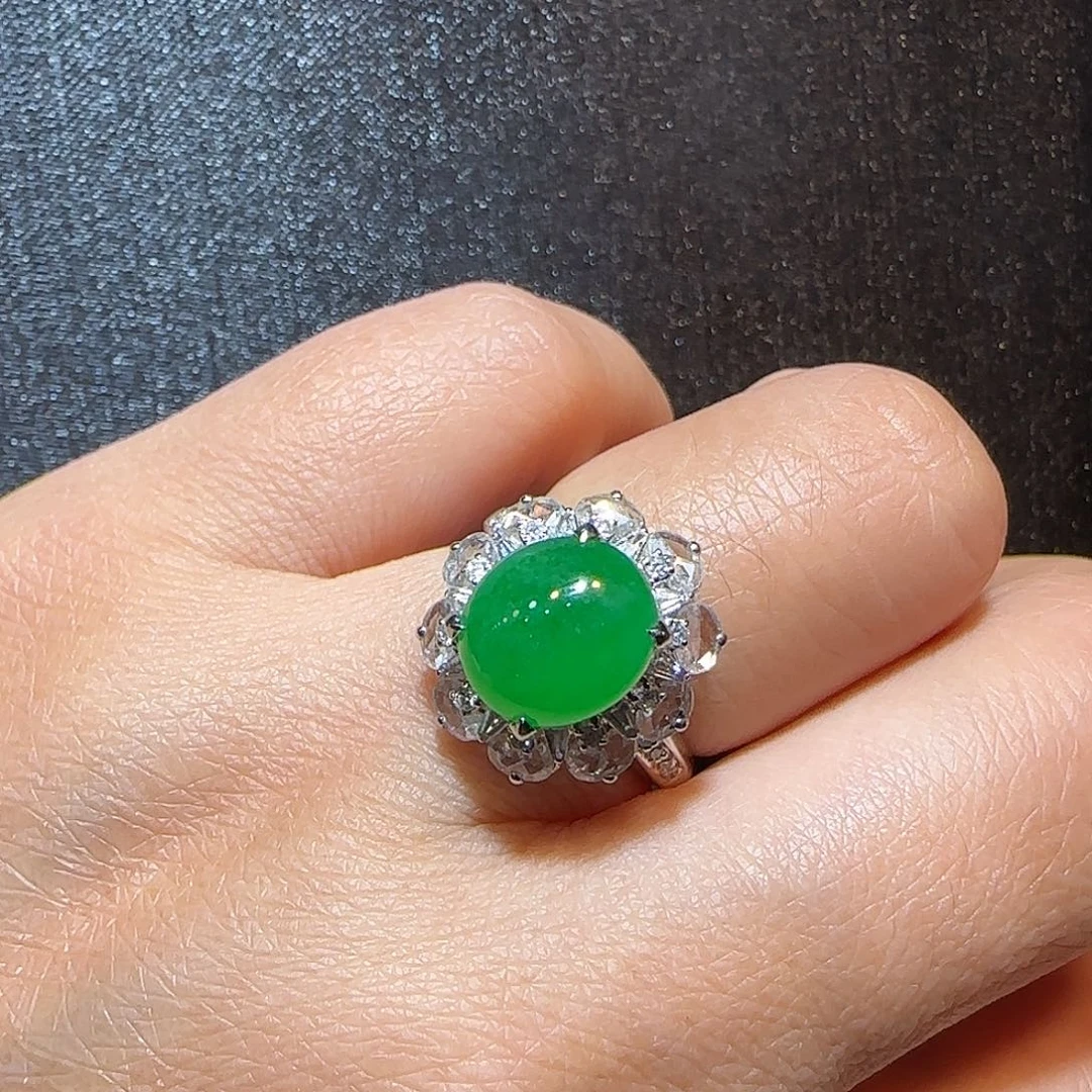 翡翠18K金镶嵌戒指戒指