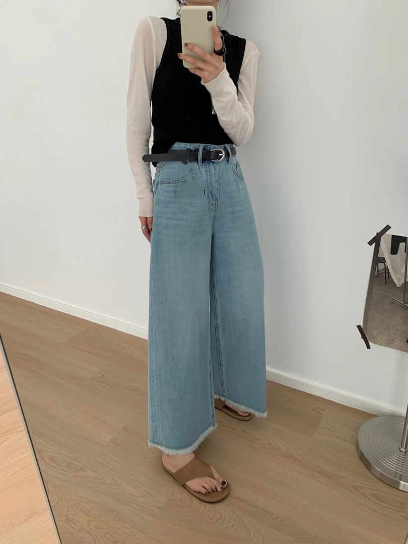 炸款～六悦欧货高腰牛仔流浪裤1239