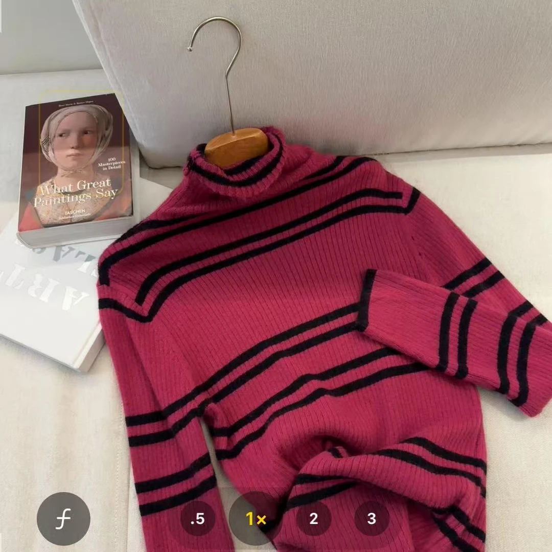 【萍萍推荐】冬季高领拉毛条纹弹力随身线衫光版软糯套头打底针织