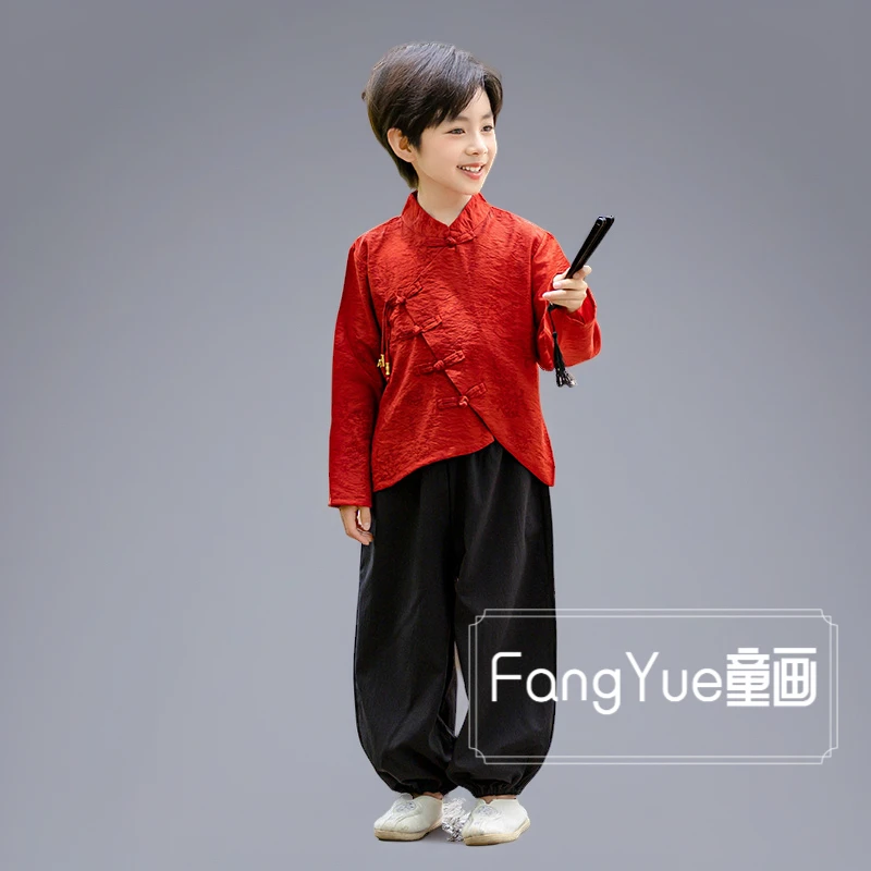 女童2025新款中大童汉服套装中国风高端儿童古风演出服舞蹈男童秋