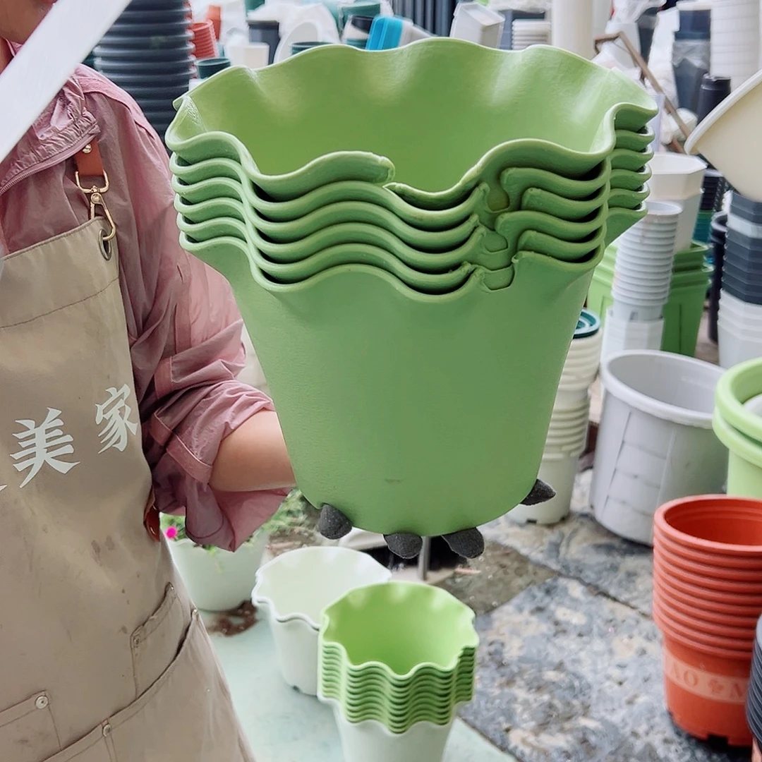 瑕疵荷叶边4#果绿色6个无托