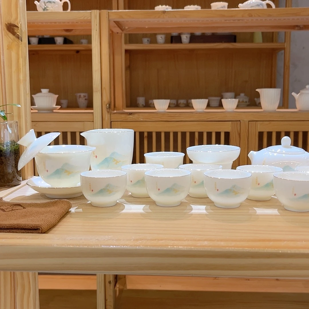 【御瓷斋】羊脂玉瓷茶具套装