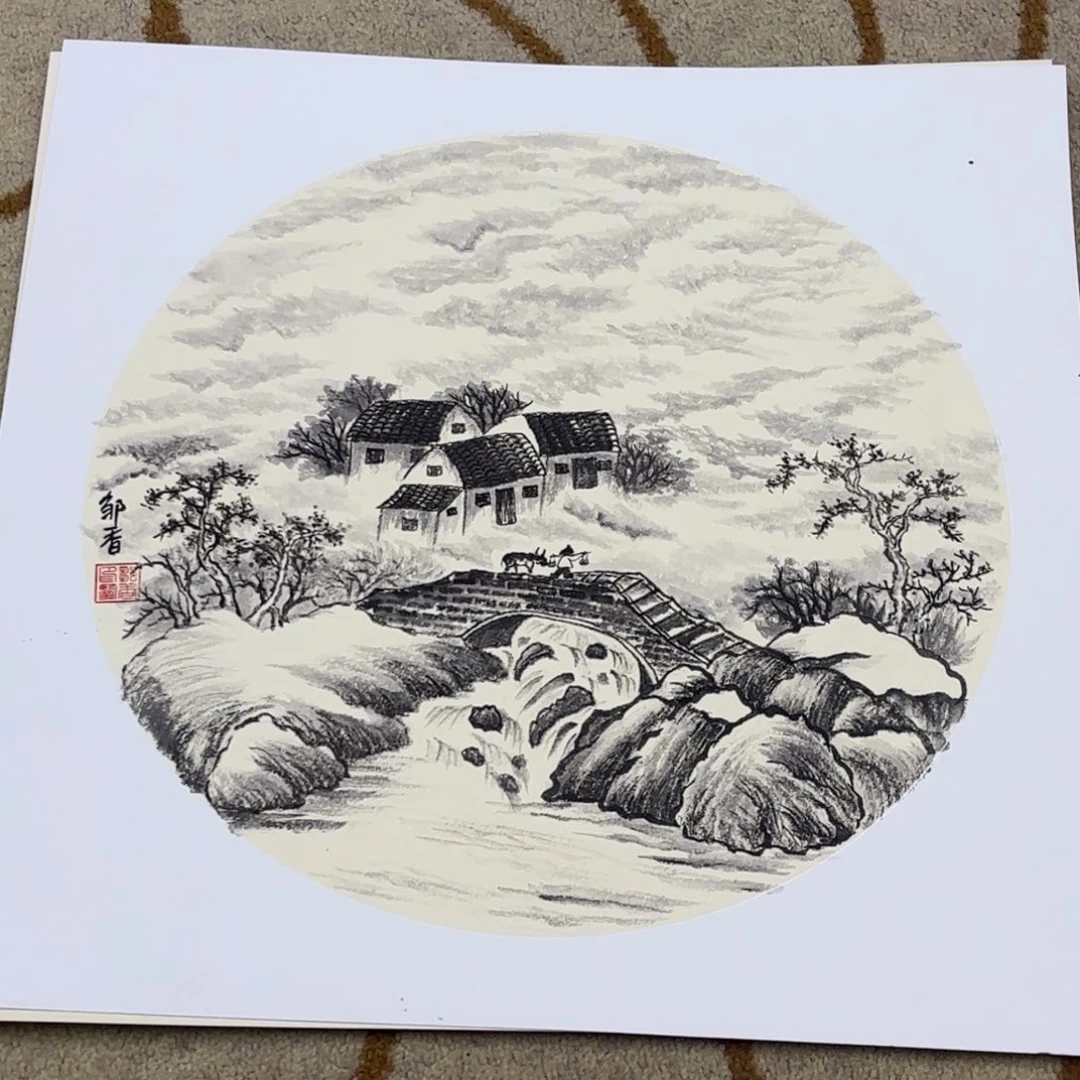 国画50-50卡纸作品艺