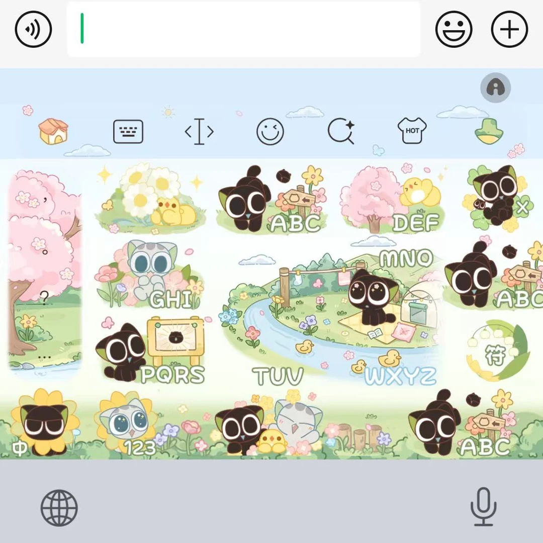 【罗小黑花笺日记 】百度输入法苹果安卓键盘皮肤办公配件美化包