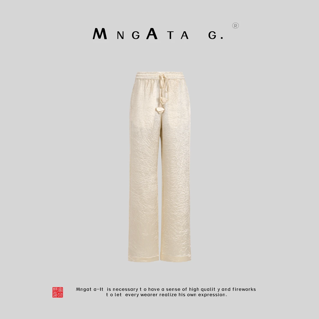 MNGATA G.宫小妍【欧若醋酸裤】醋酸夏日新中式中国风裤子5010569