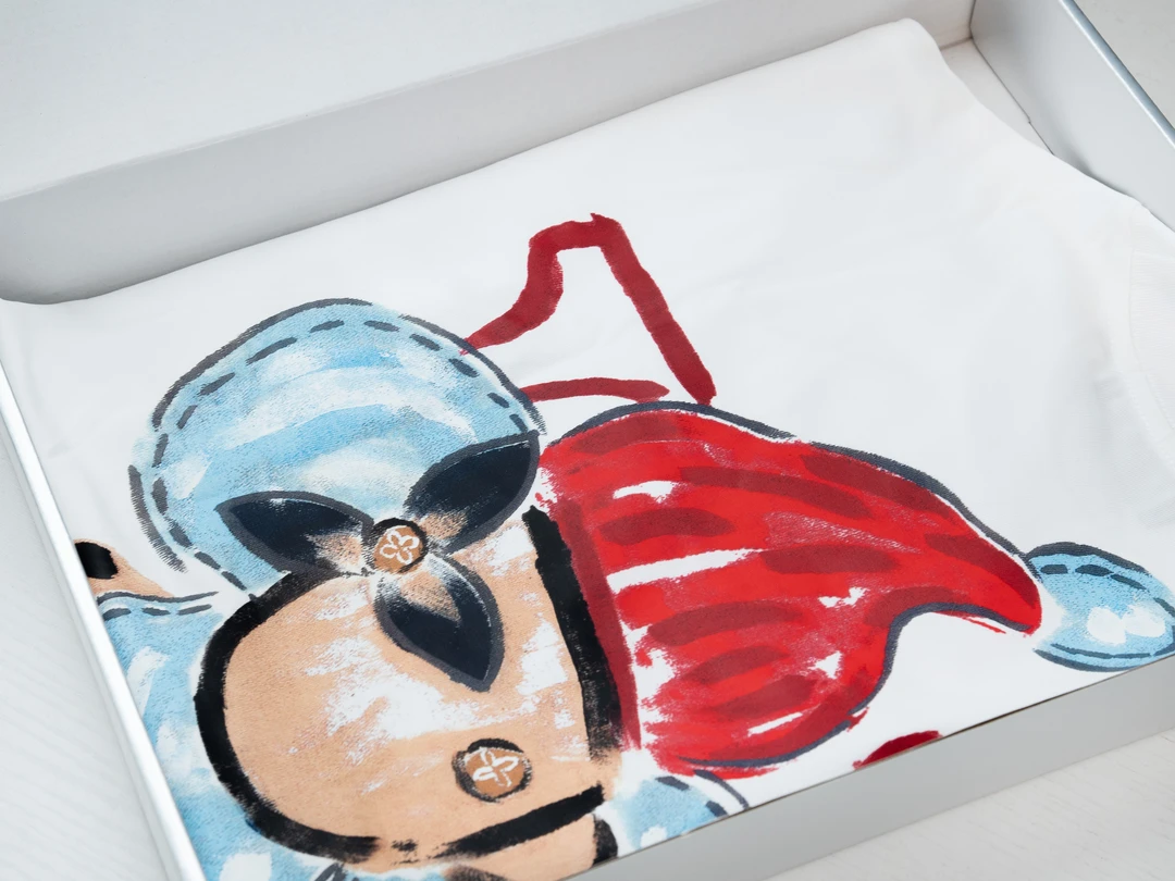 【24号链接-V登卡通小丑涂鸦】重磅潮牌宽松圆领短袖男女同款1005