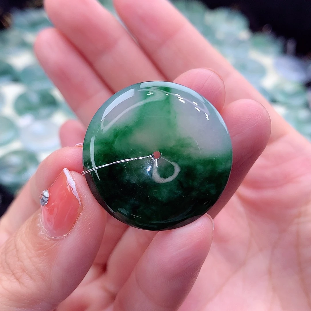 翡翠未镶嵌颈饰编号22-尺寸28.4/5.8