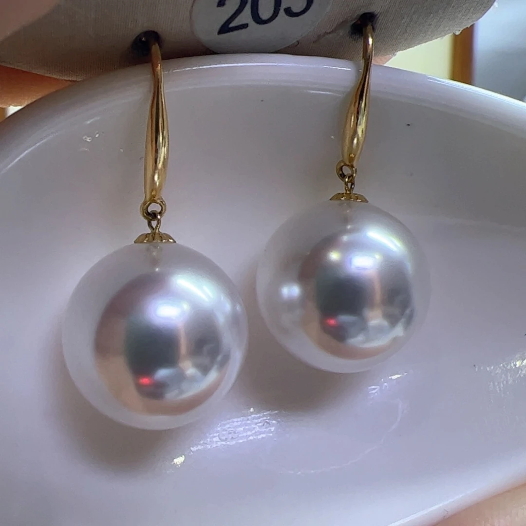 淡水珍珠耳饰18K金镶嵌