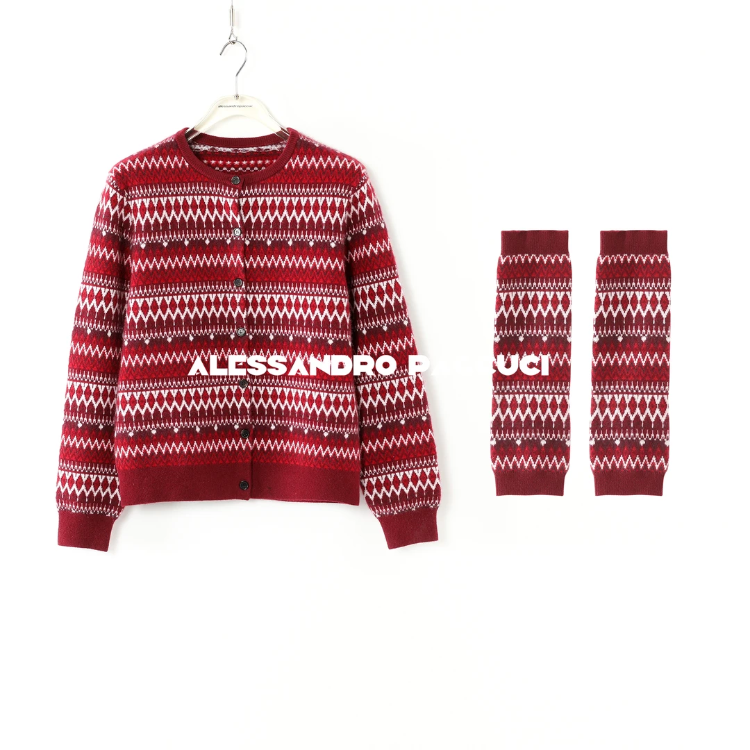 AP洛哥44250SK/44217AZ【圣诞奇遇】100山羊绒提花开衫/袜套2024冬