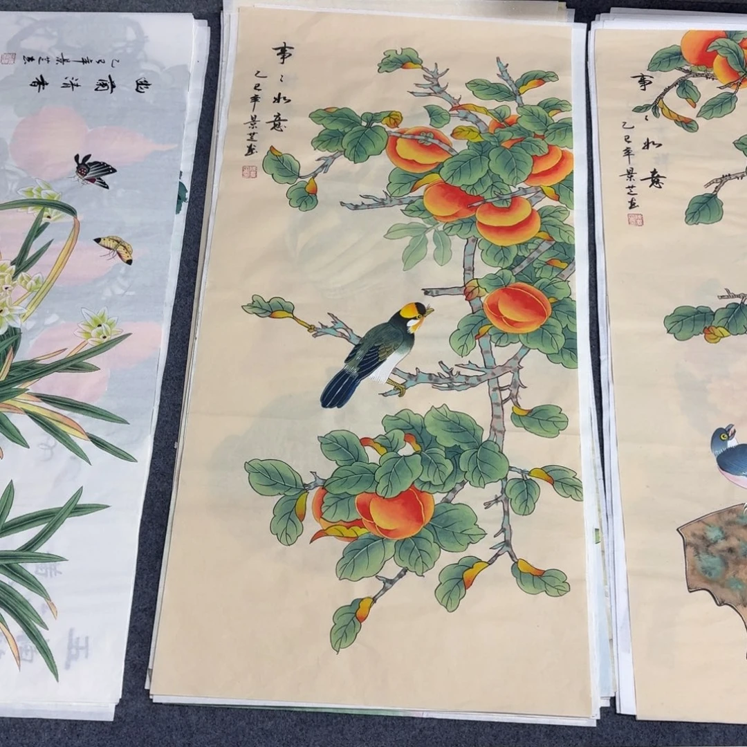 国画100×50工笔手绘画画画