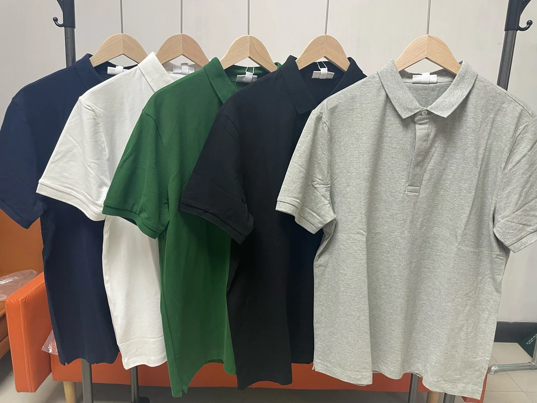 暗扣纯色Polo衫时尚休闲透气百搭男装新