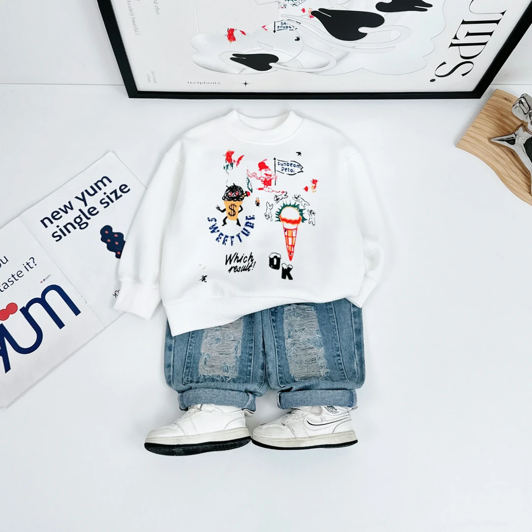 儿童卫衣长袖2025新款春装男童春秋上衣 BDC25657-1 悠悠童话童装