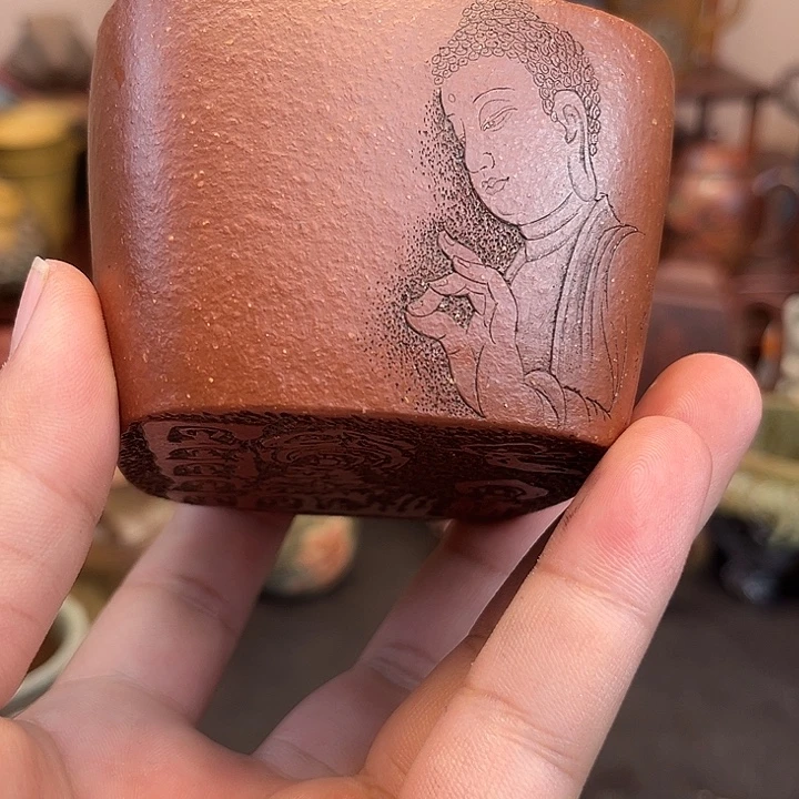 明***紫砂茶杯文淘紫砂主人杯高端茶器