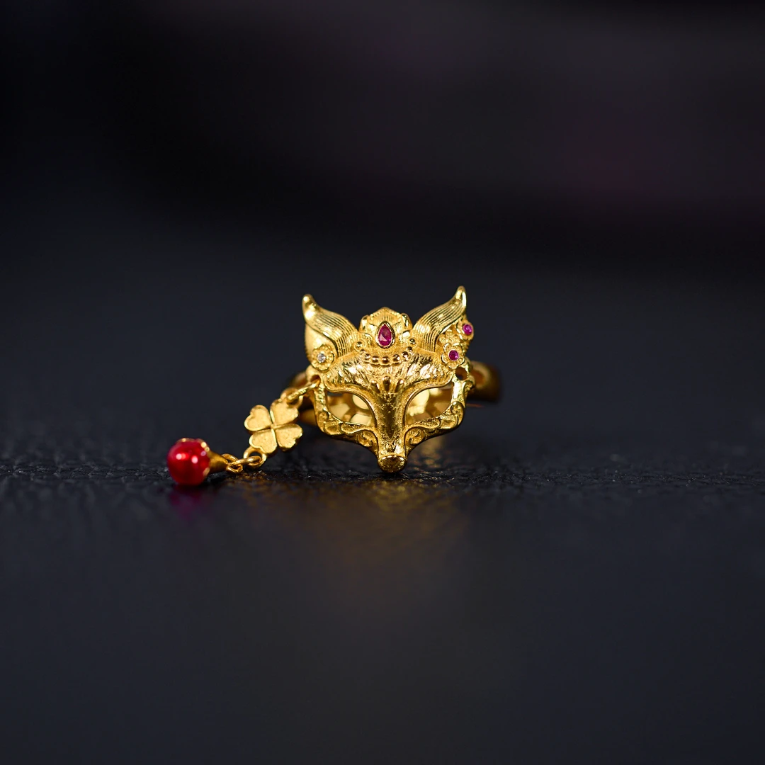 925银银制品  【歪歪】S925九尾狐戒指（多样性发一）XB-H8189