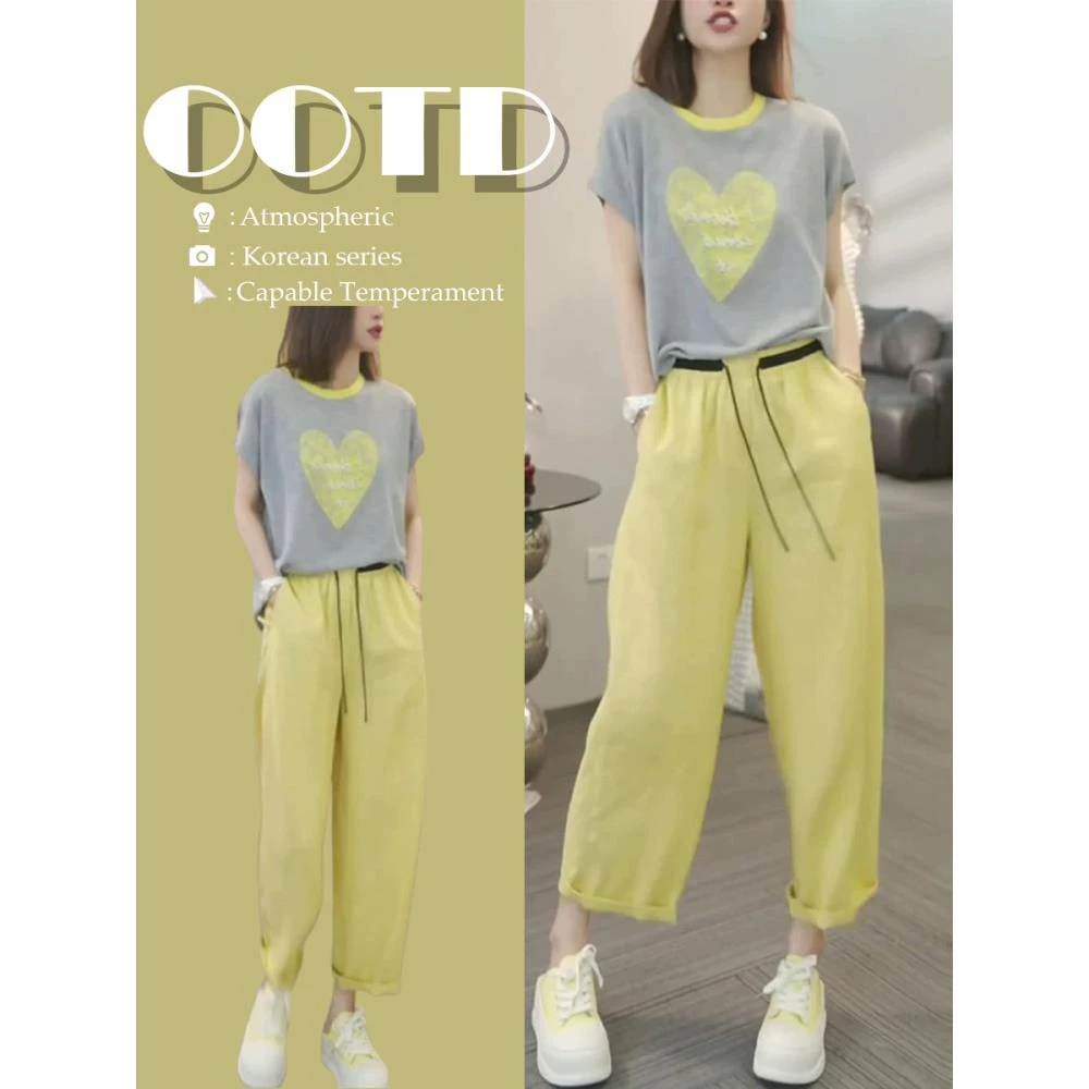 针织超火夏装上衣一整套飒搭配穿又的酷阔腿裤搭两件套套装又2025