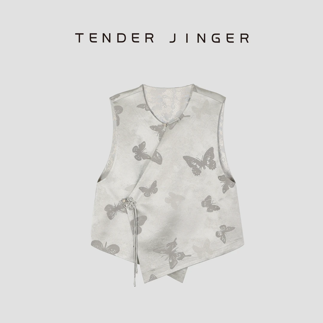 Tender Jinger【黑标】新中式蚕丝羊毛国风马甲T51LAN80266