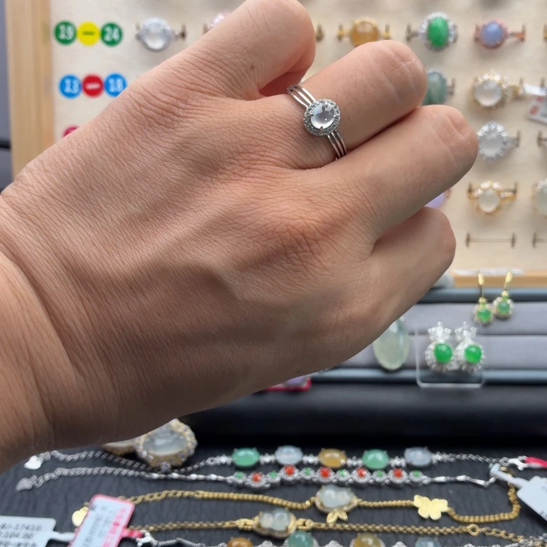 翡翠银S925镶嵌戒指