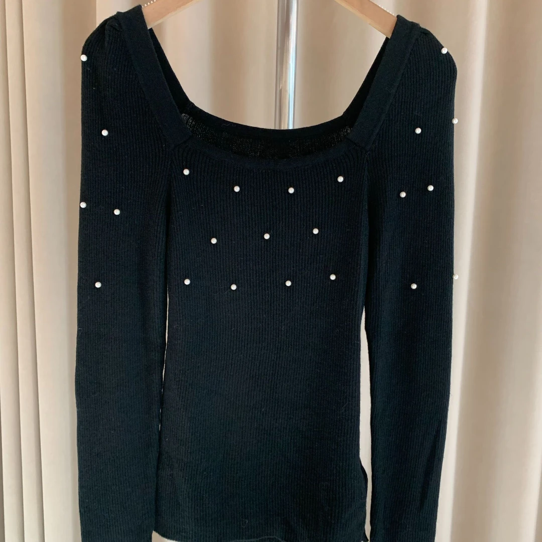 【JS193】常规款针织钉珠毛衫女时尚打底衫毛针织衫轻奢