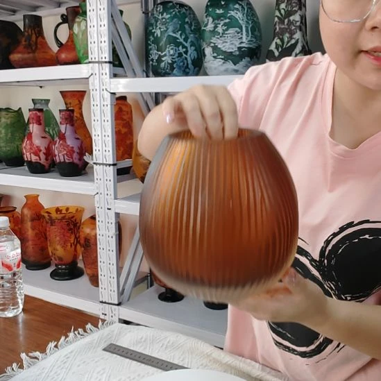 手工艺品琉璃【2】磨刻琉璃花瓶