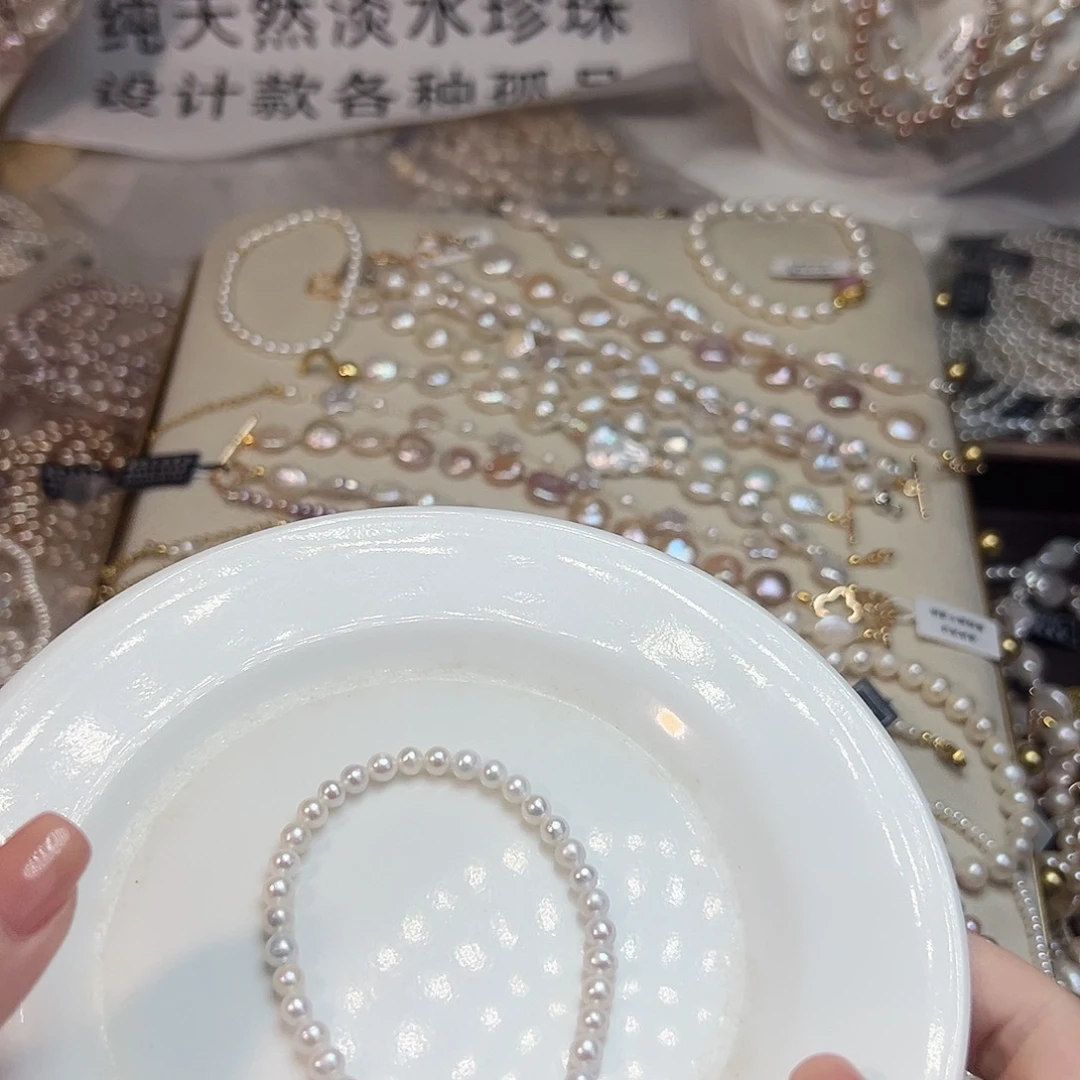 淡水珍珠银S925镶嵌天然淡水珍珠设计款