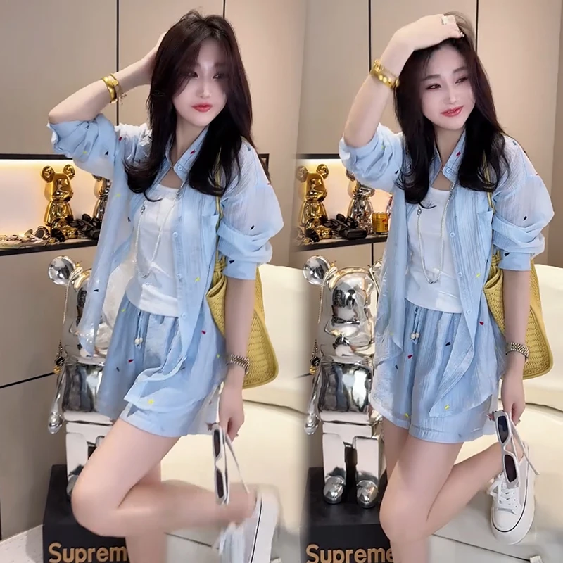 2025夏季新款时尚显瘦气质网红高档洋气女高级百搭宽松大码两件套