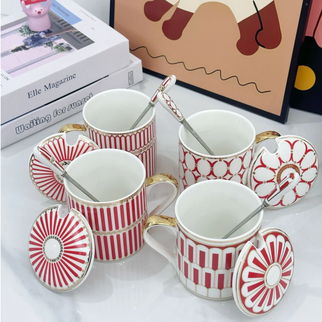 轻奢马克杯意式家用复古下午奢华高档美式精致日式陶瓷杯水杯