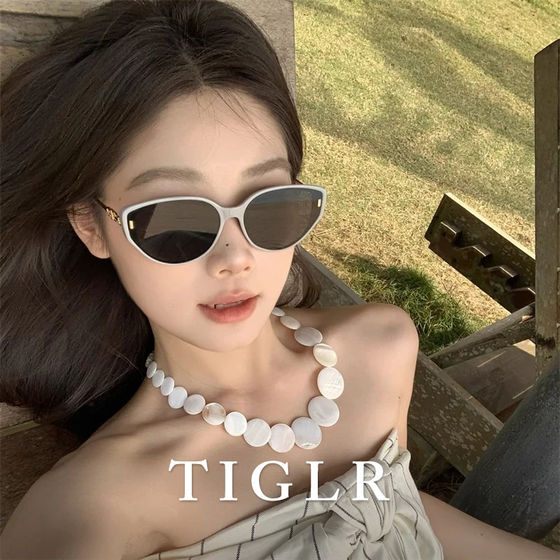 帝格勒猫眼墨镜女高级感2025新款复古小框显脸小防紫外线太阳眼镜