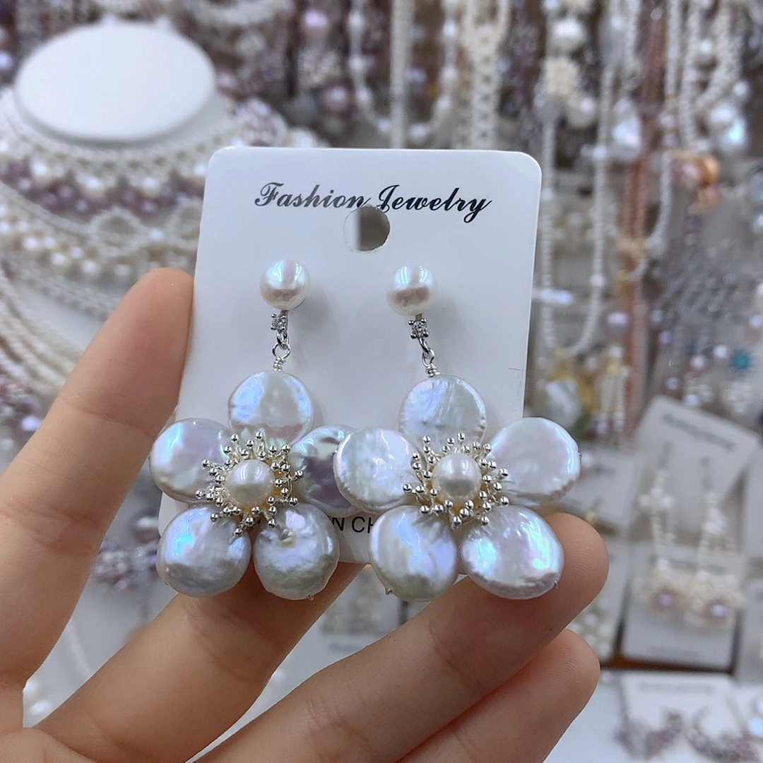 项链耳饰银S925镶嵌淡水珍珠