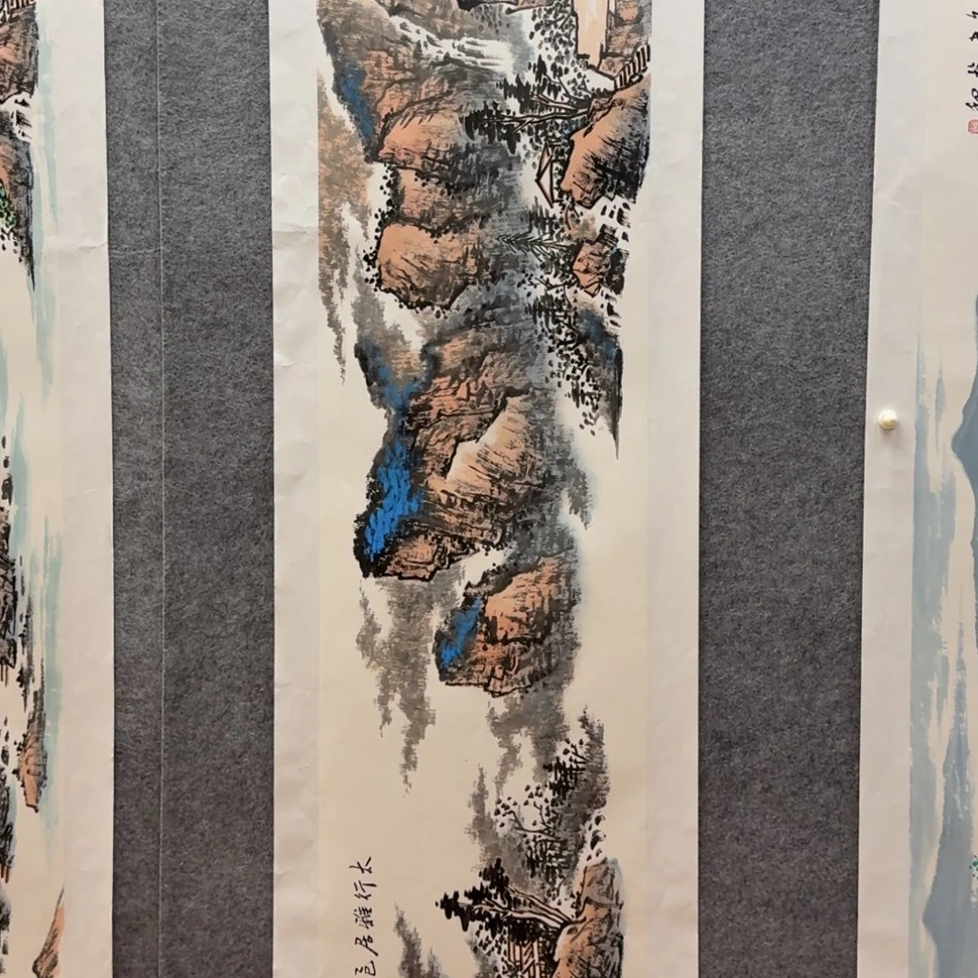 国画李建海老师四尺对开